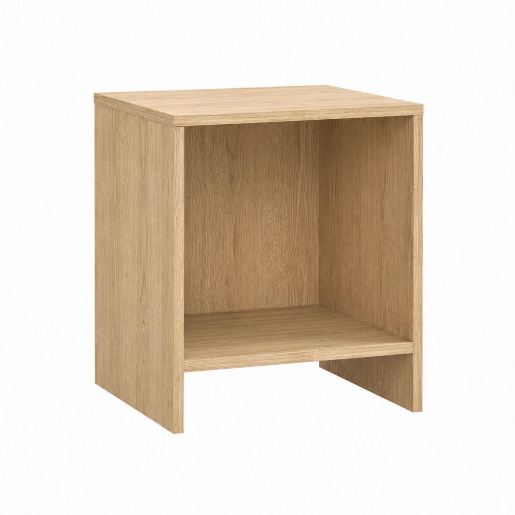 Nachttisch Eiche-Optik aus melaminharzbeschichteter Spanplatte rechteckig 40 x 40 x 55 cm mit offenem Fach