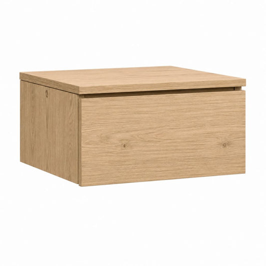 Hängender Nachttisch mit Schublade Eiche natur rechteckig 60 x 40 x 30 cm