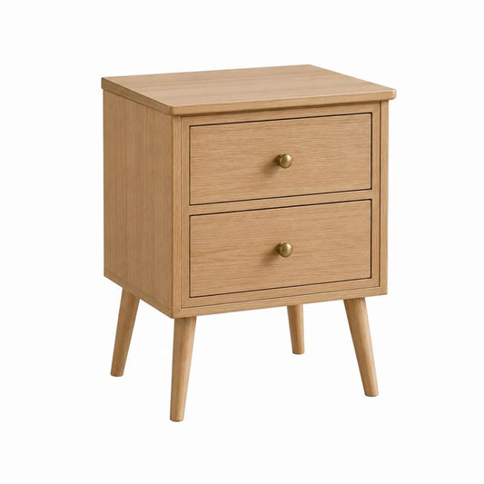 Nachttisch mit 2 Schubladen Eiche rechteckig 45 x 35 x 65 cm